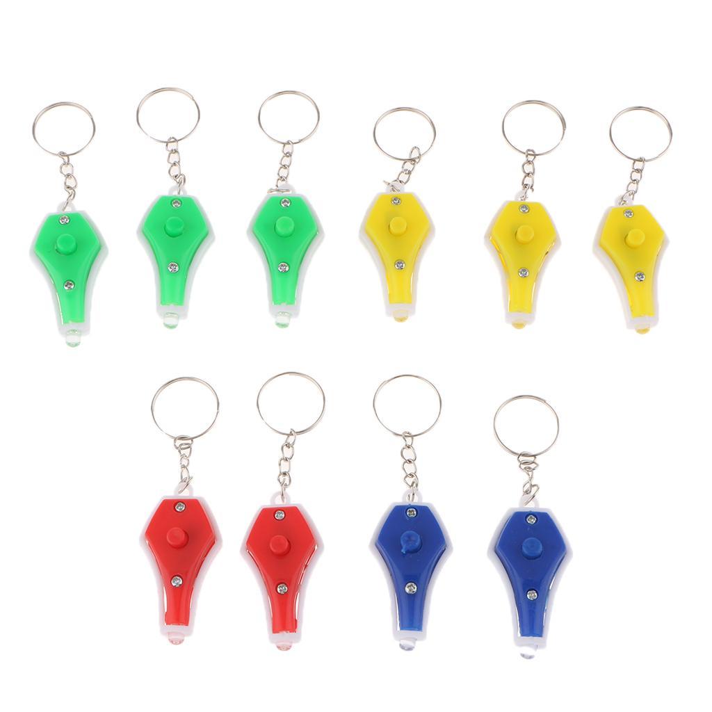 LED Light Key Chain Vase Shape Key Ring Holder 10 Pack Random Colors