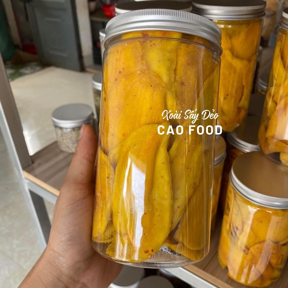 Xoài sấy dẻo CAO FOOD từ 100% xoài tươi sấy công nghệ cao, vị chua ngọt tự nhiên - món ăn vặt siêu ngon phải thử