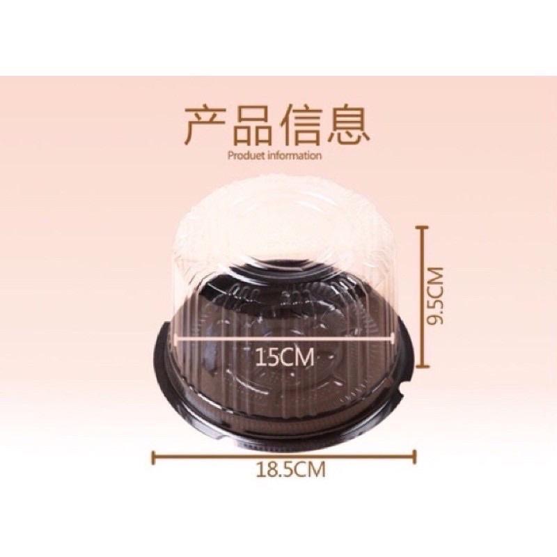10c Hộp nhựa tròn nắp trong đựng bánh, rau câu đủ loại