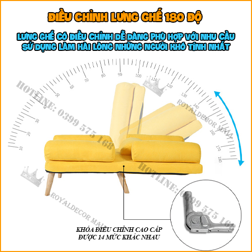 Ghế Lười Thư Giãn Kèm Đôn ROYALDECORHN Lắp Ráp Dễ Dàng - Ghế Sofa Bành Ngồi Đọc Sách Thư Giãn Ngả Lưng 180 độ Nghỉ Ngơi - Nội Thất Phòng Khách, Phòng Làm Việc, Phòng Ngủ