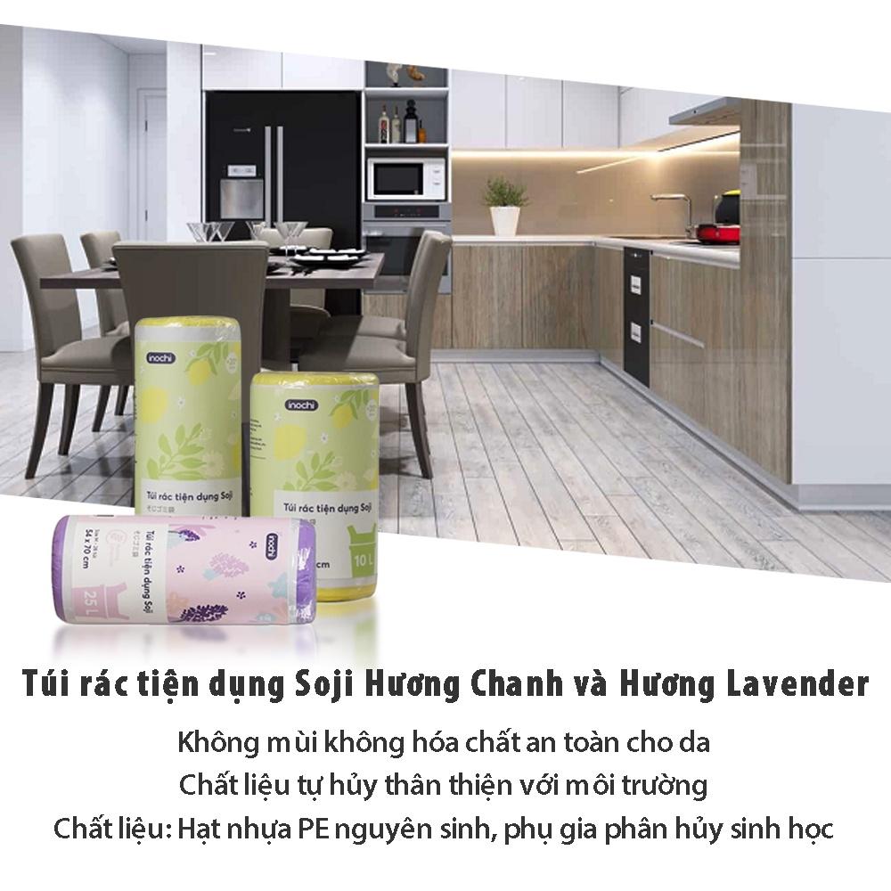 Túi đựng rác tự phân hủy 4 cuộn sinh học Inochi Có Quai Màu Đen Dài Hơn 20% 10L 25L 50L cho thùng rác