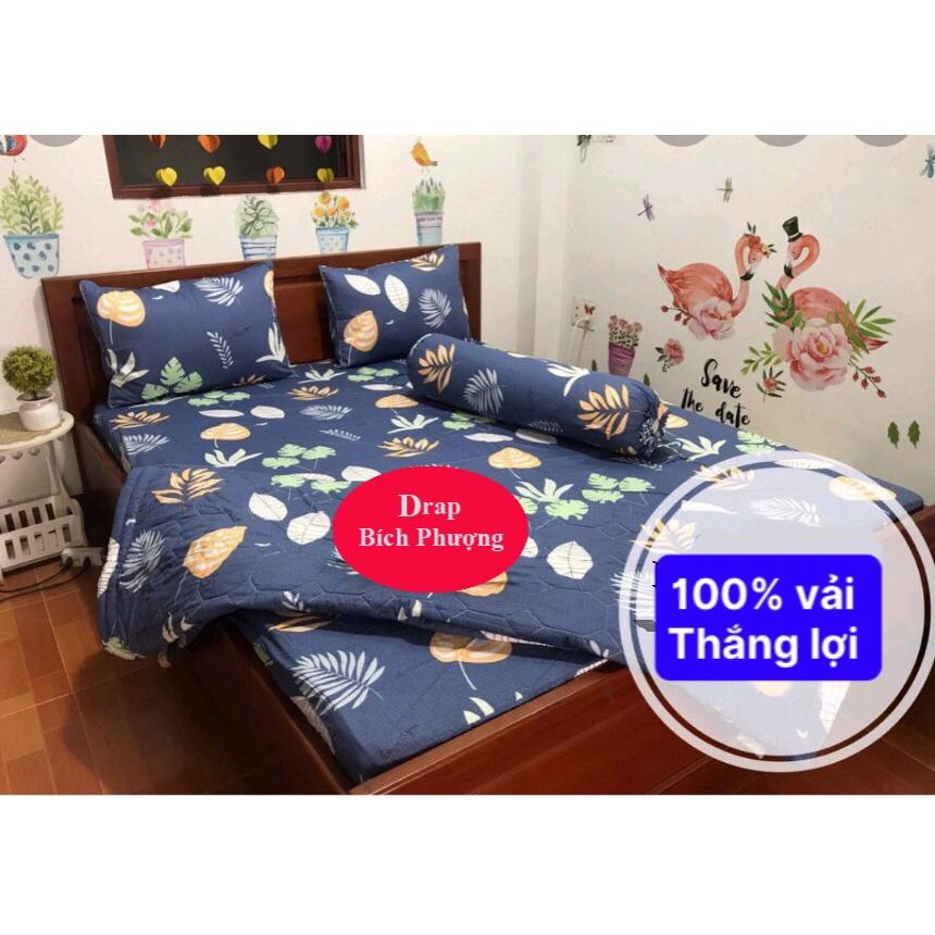 Bộ Drap Cotton Thắng Lợi Kèm Mền Chần Gòn -5 món hoặc mền lẻ