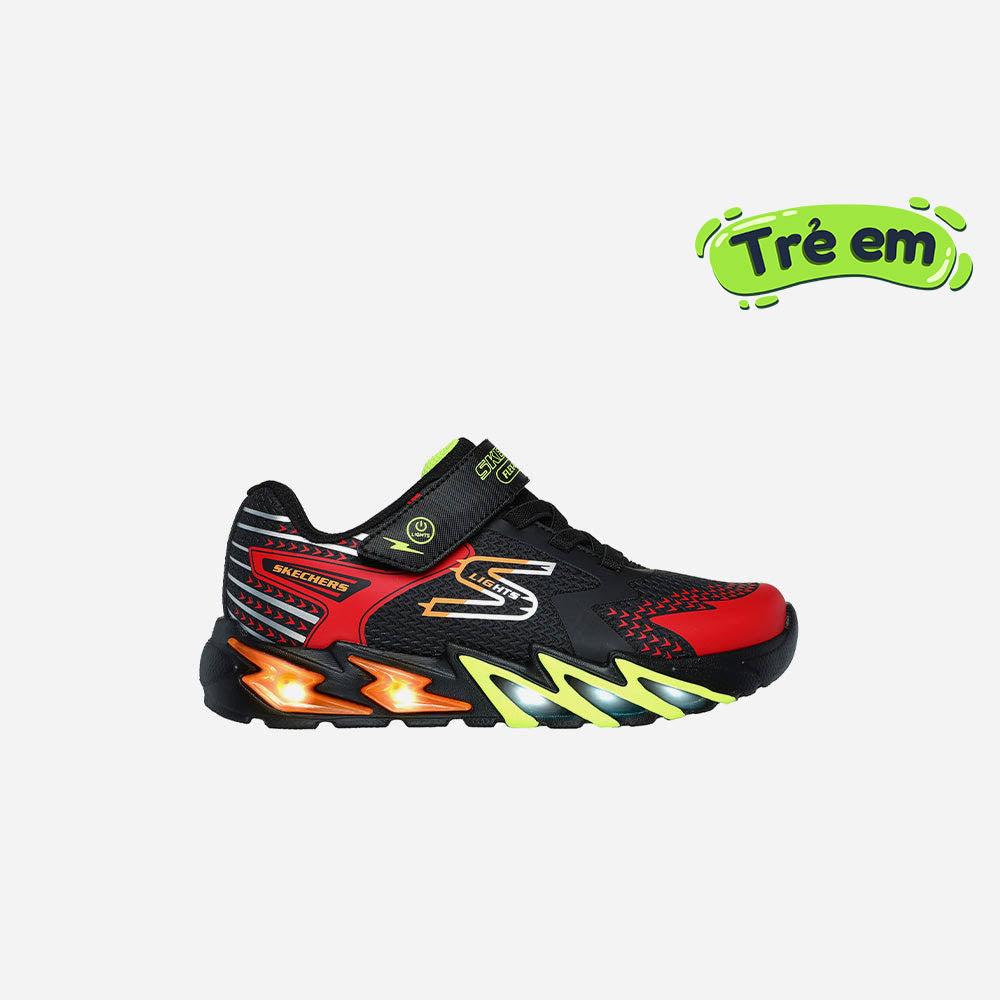 Giày sneaker bé trai Skechers Flex Glow Bolt - 400138L-BKRD