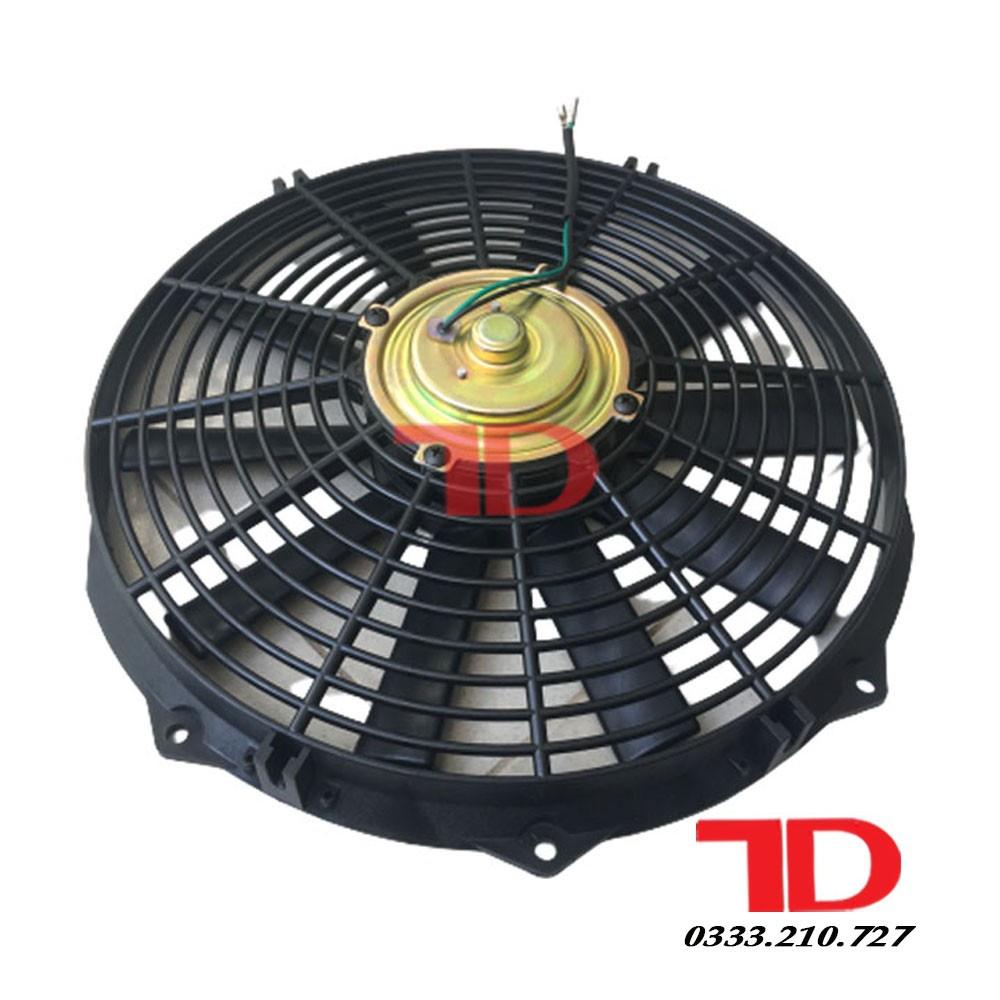 Quạt dàn nóng ô tô chế 14 inch 35.5 cm 100W 24V cánh thẳng loại tốt Điện Lạnh Ô Tô Thuận Dung