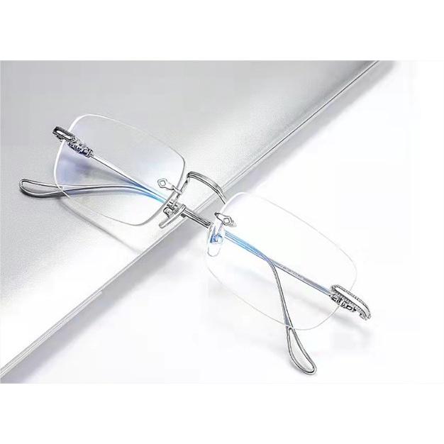 Gọng kính thời trang nam nữ chống bụi gọng khoan không vành KT45UNIQUI Bạc silver cực thời trang