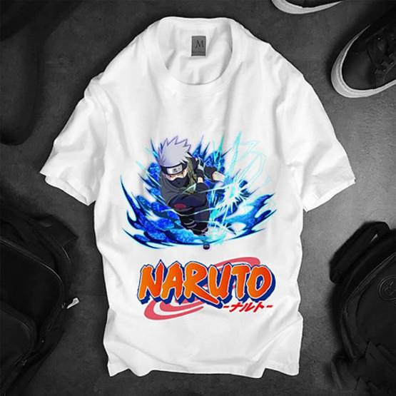 Áo thun Nam Nữ Không cổ NARUTO KAKASHI DÙNG CHIDORI MSOP-28 mẫu mới cực đẹp, có size bé cho trẻ em / áo thun Anime Manga Unisex Nam Nữ, áo phông thiết kế cổ tròn basic cộc tay thoáng mát