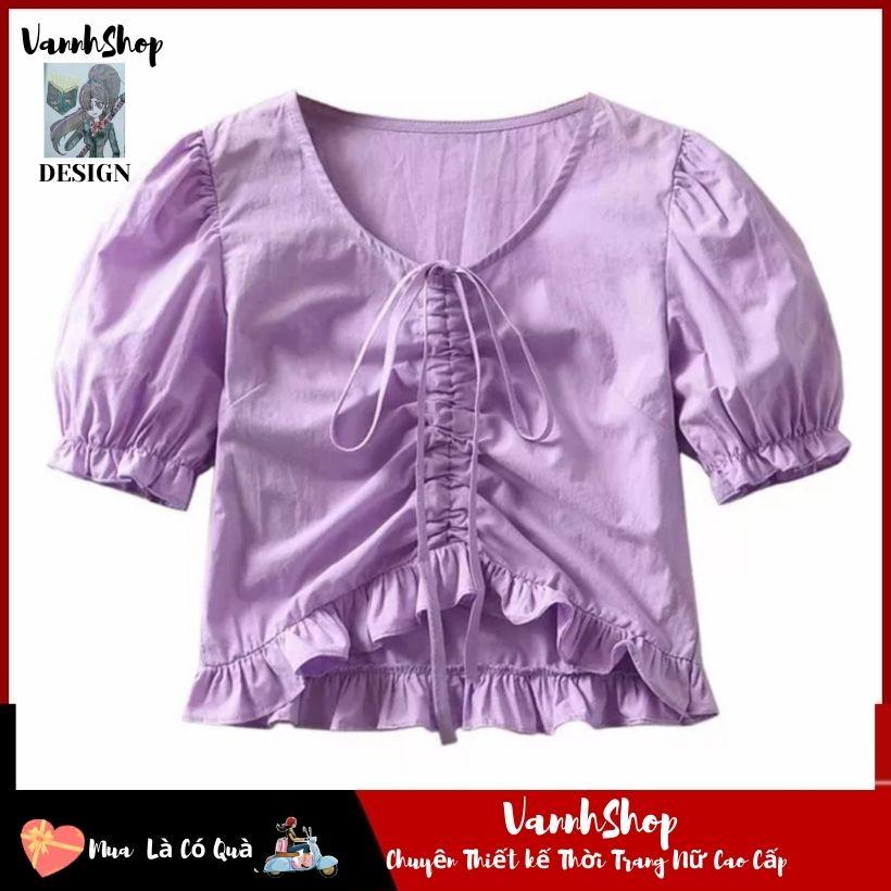 Áo Croptop New Design  Thiết Kế Cổ V ,Áo Nữ Xinh Đẹp Chất Vải Lụa ,Mặc Mát AO0003