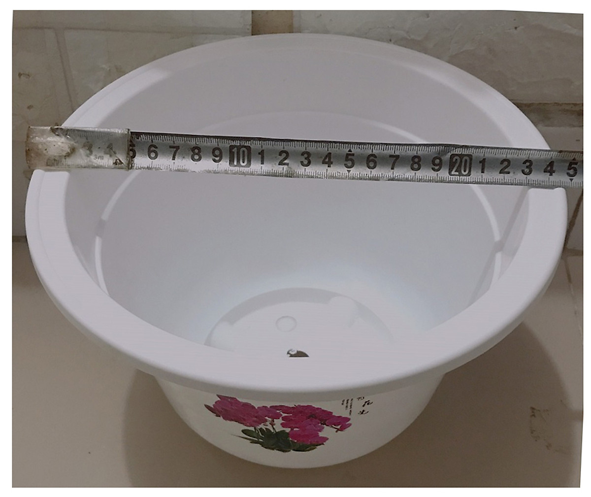 Combo 10 Chậu Nhựa Bốn Mùa Hình Tròn Màu Trắng Mã A280- KT 25x25x17