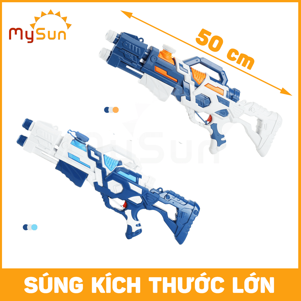 Súng phun bắn đạn nước liên thanh đồ chơi 2 nòng áp lực cao, loại to khổng lồ giá rẻ cho bé