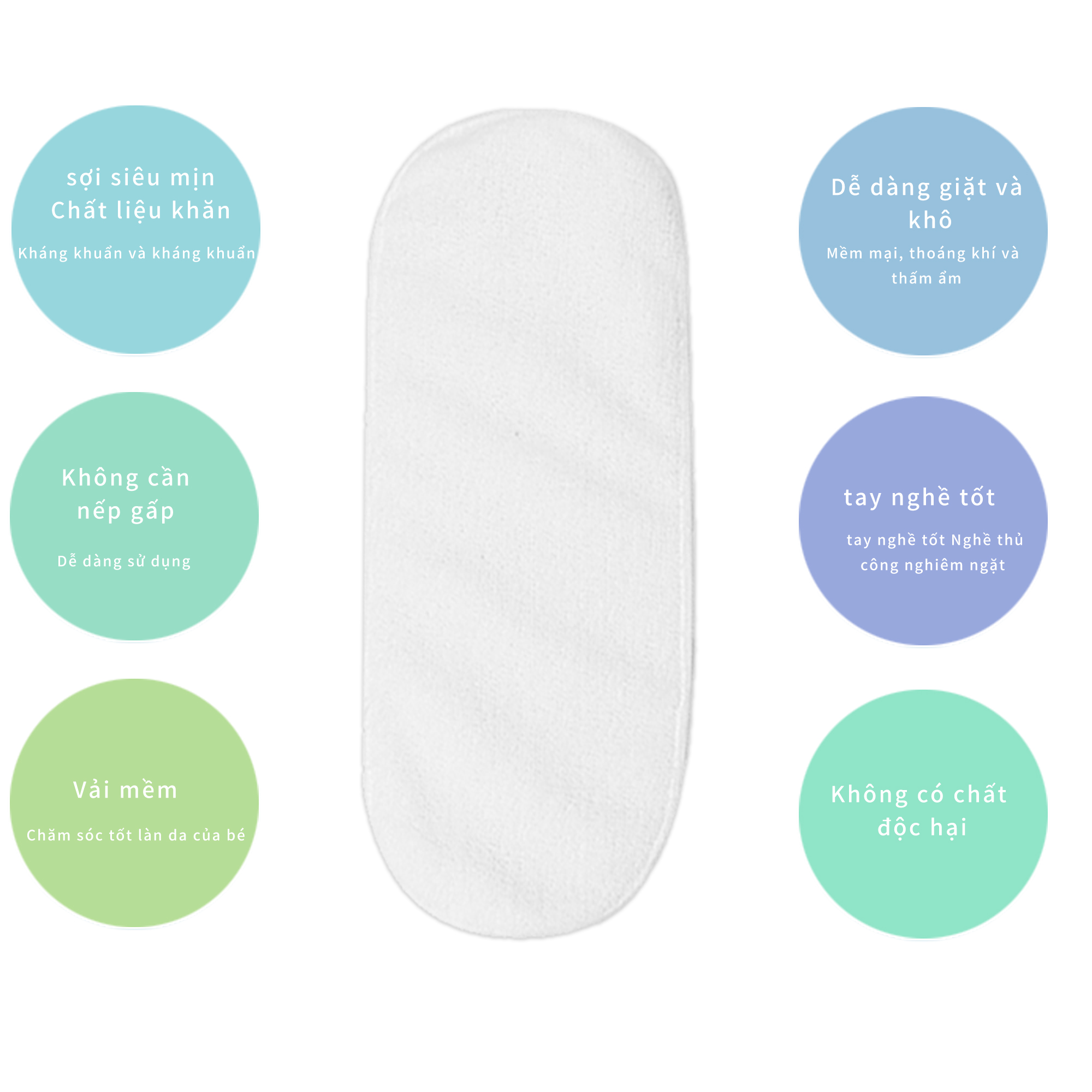 Miếng lót/tả sơ sinh Miracle Baby chất liệu cotton có thể tái sử dụng nhiều lần cho bé từ 0 đến 2 tháng tuổi