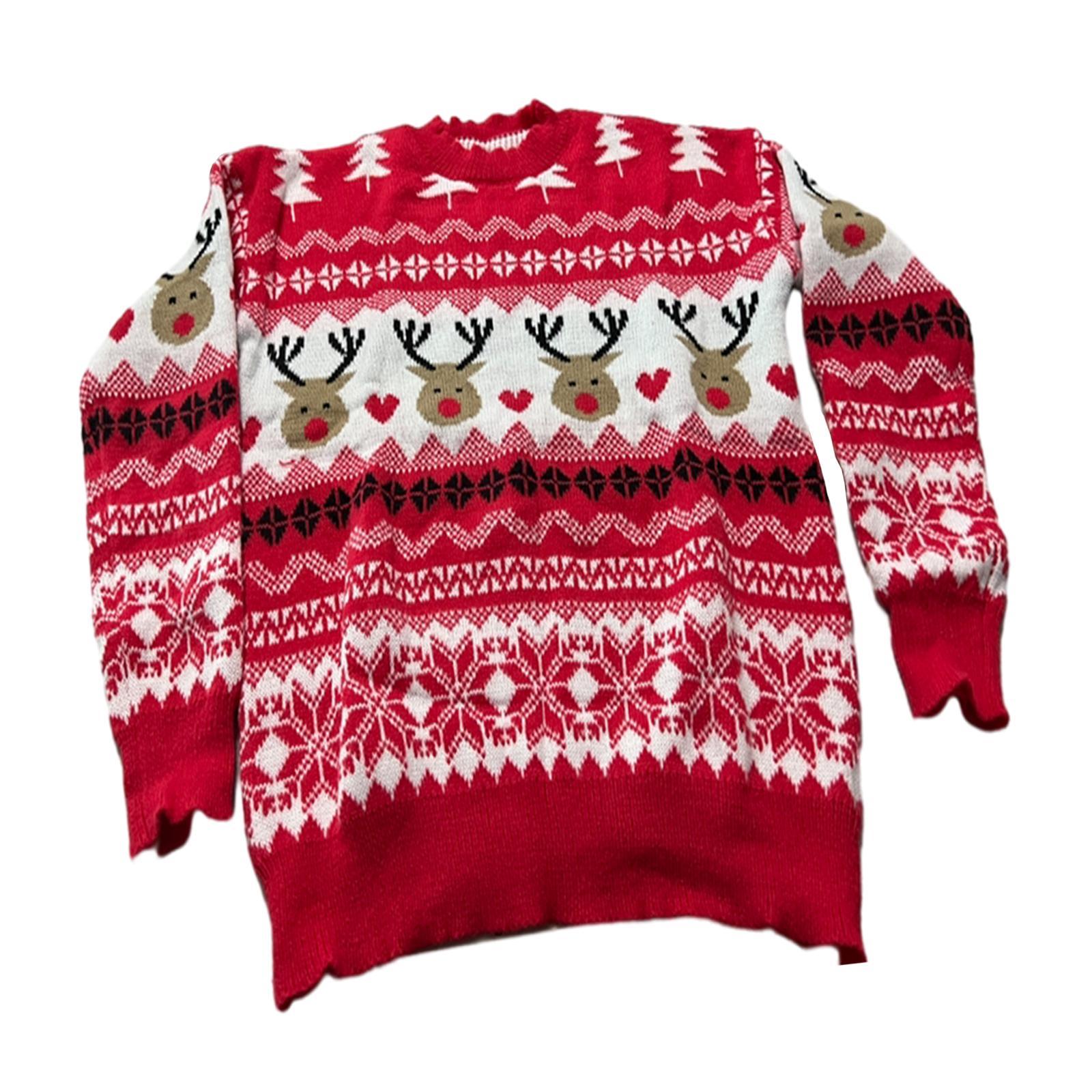 Christmas Sweater Round Neck Tops Pullover Top for Christmas