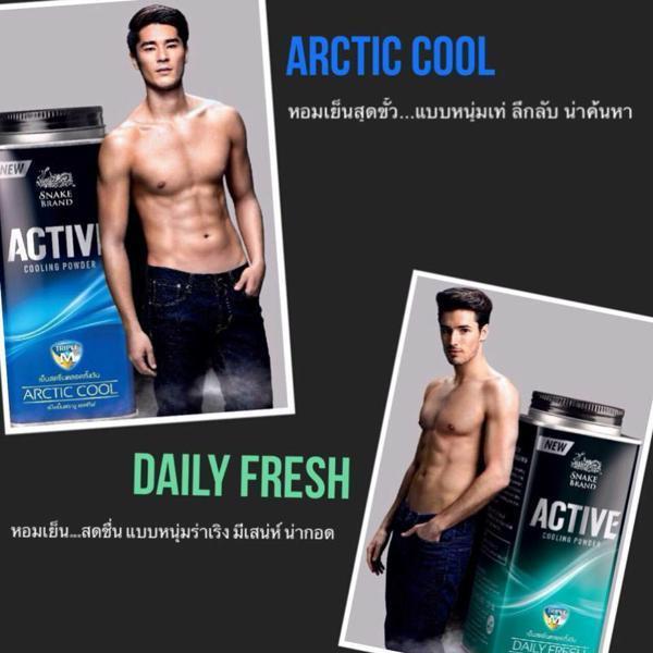 Phấn lạnh cho nam Snake Brand Active Arctic Cool Thái Lan 140g