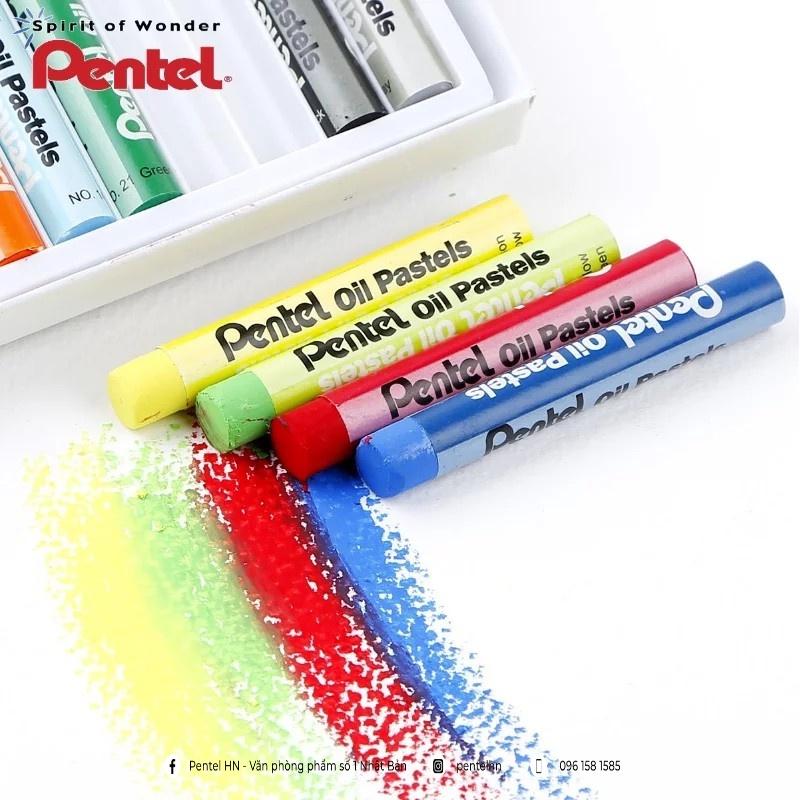 Sáp Màu Dầu Pentel Oil Pastel 16 màu PHN-16 | Màu Sắc Tươi Sáng | An Toàn Không Độc Hại