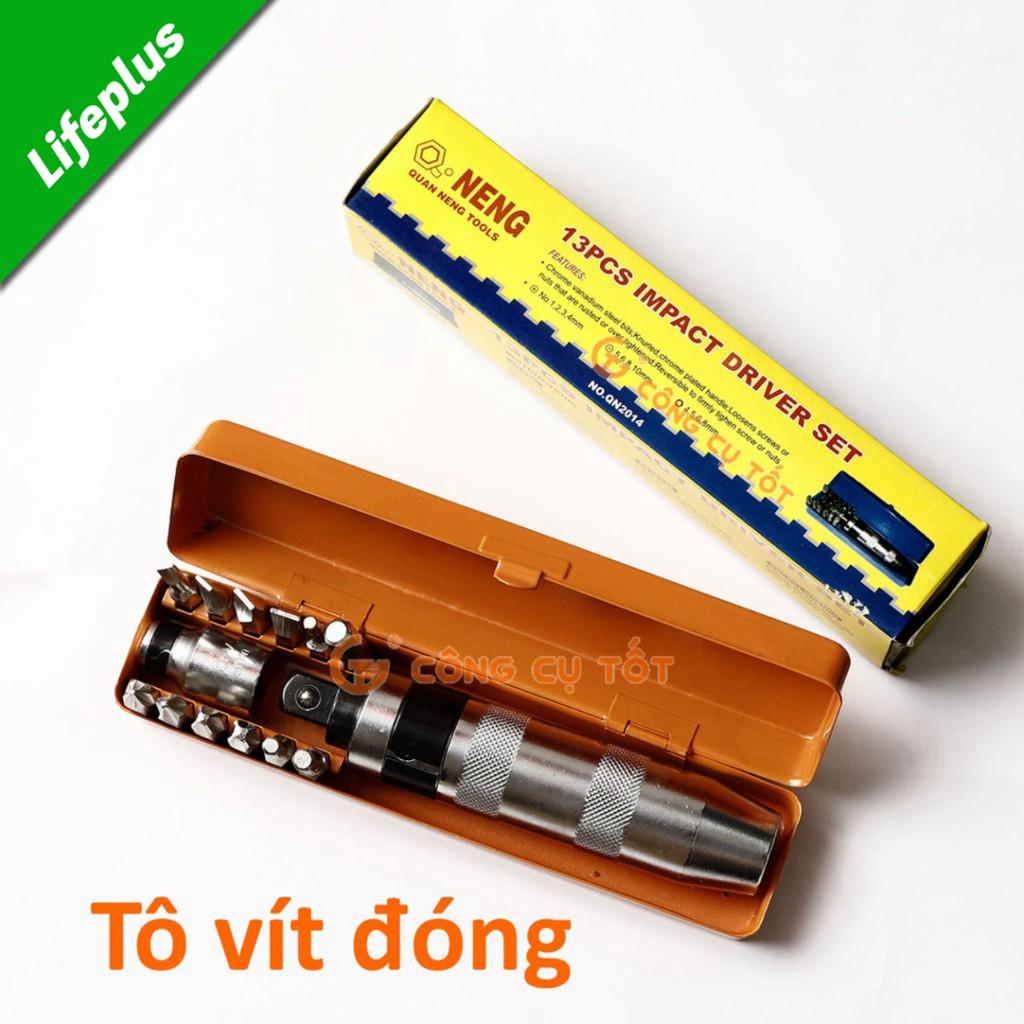 Bộ tô vít đóng tự động đảo chiều 13 chi tiết cán bạc