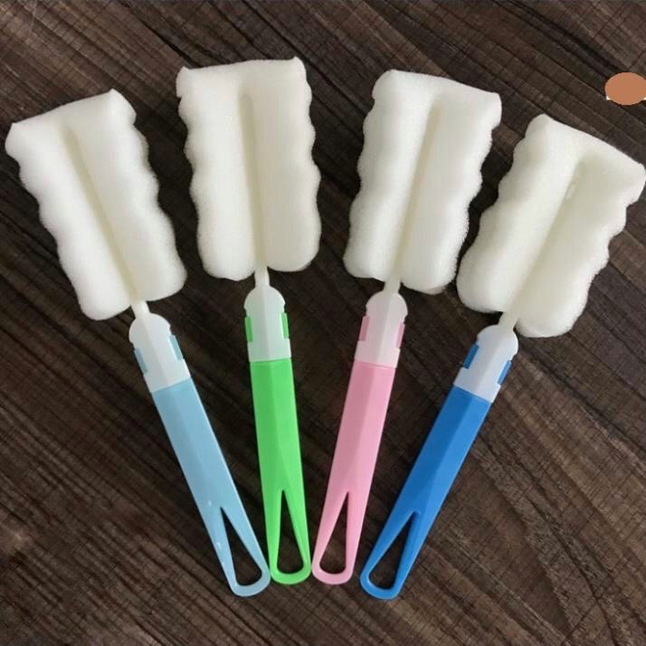 Cọ rửa bình sữa cho bé đầu mút xốp, dụng cụ vệ sinh rửa cốc chén đa năng tiện dụng
