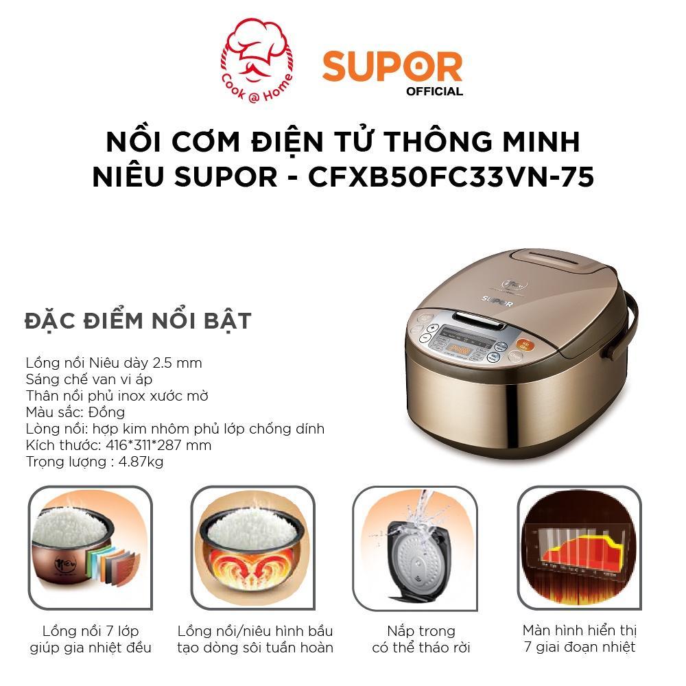 [THU HỒI VỐN] Nồi cơm điện tử thông minh niêu E-Spherical Supor CFXB50FC33VN-75 - 1.8L