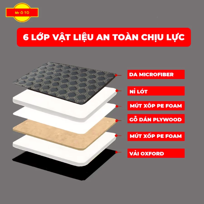 Đệm xe ô tô loại 1 chính hãng MR ÔTÔ - Chất liệu gỗ tự nhiên ép plywood - Nệm giường ô tô gấp gọn, không mùi, bảo hành 2 năm DG001