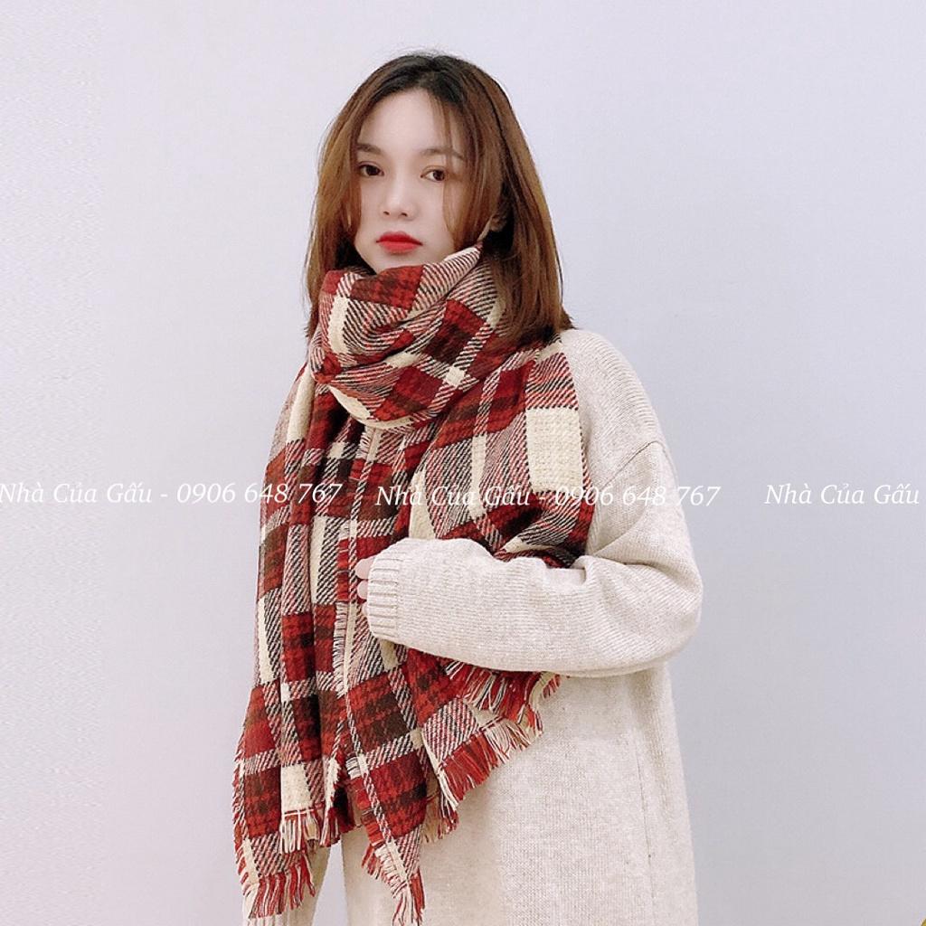 Khăn len nữ caro chất dạ đẹp, dễ mang dễ phối đồ cực kỳ luôn ạ