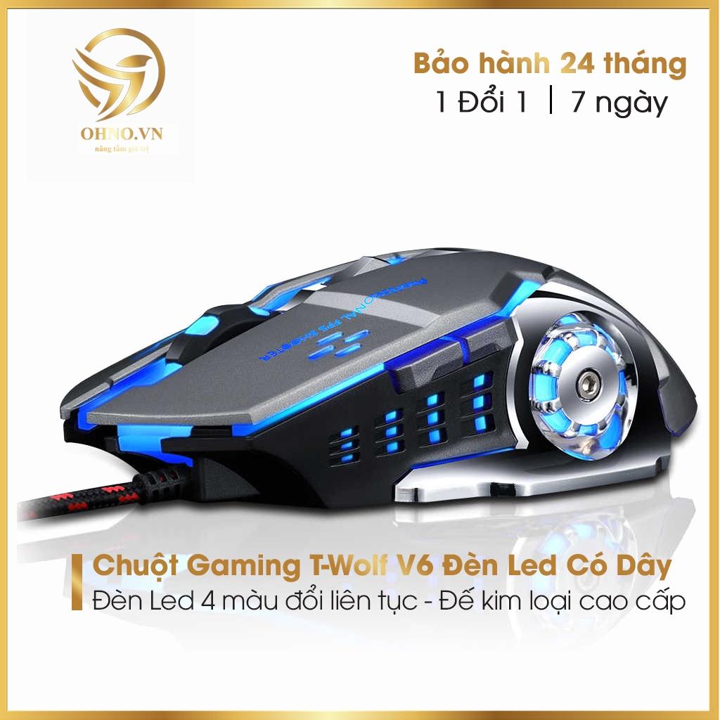 Chuột Máy Tính Có Dây Chuột Gaming T-Wolf V7 Chơi Game Nhạy LED