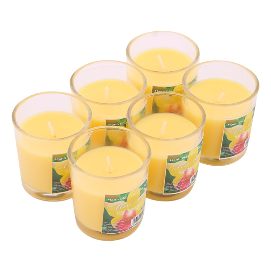 Hộp 6 ly nến thơm votive Miss Candle FTRAMART NQM0413 Oriental Orchid (Hương hoa lan)