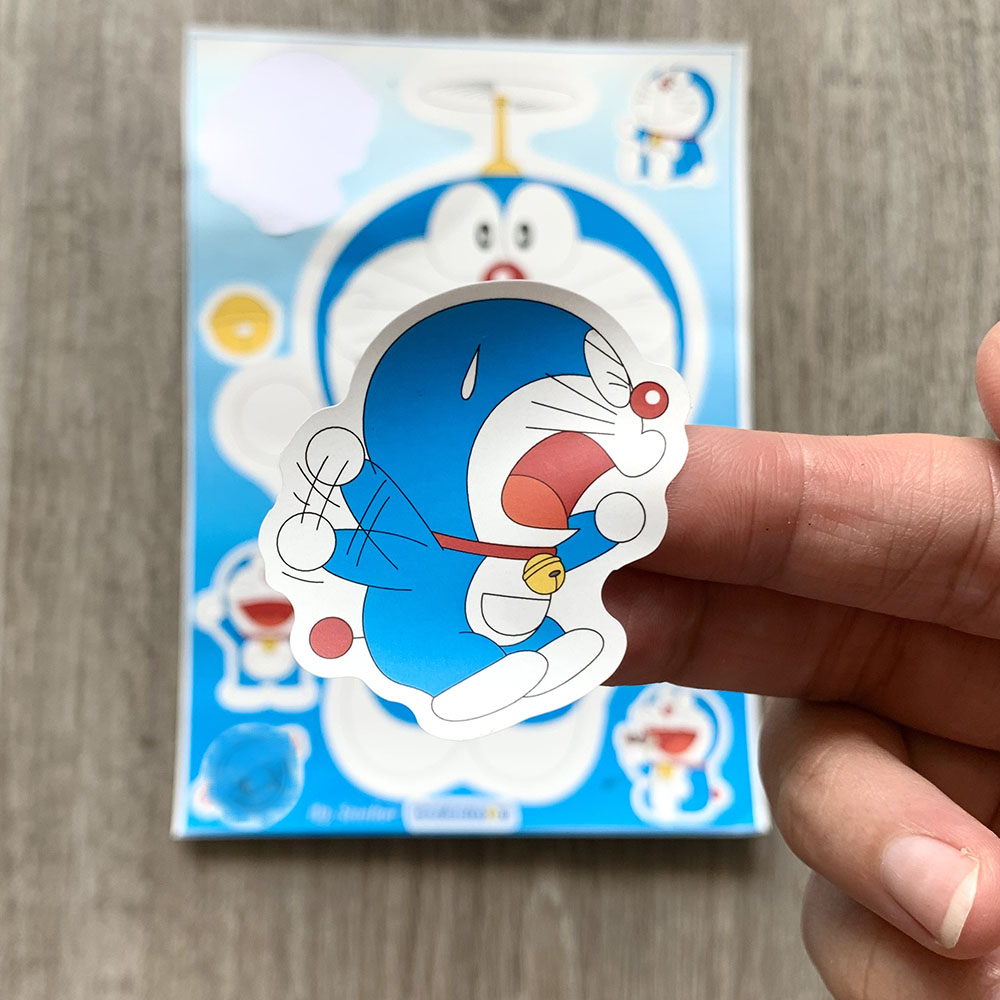 Sticker Doraemon Kích Thước Lớn 13x18.5cm - mẫu 2023 - 1 Tấm Gồm Nhiều Hình Size Khác Nhau Chất Lượng Cao Chống Nước