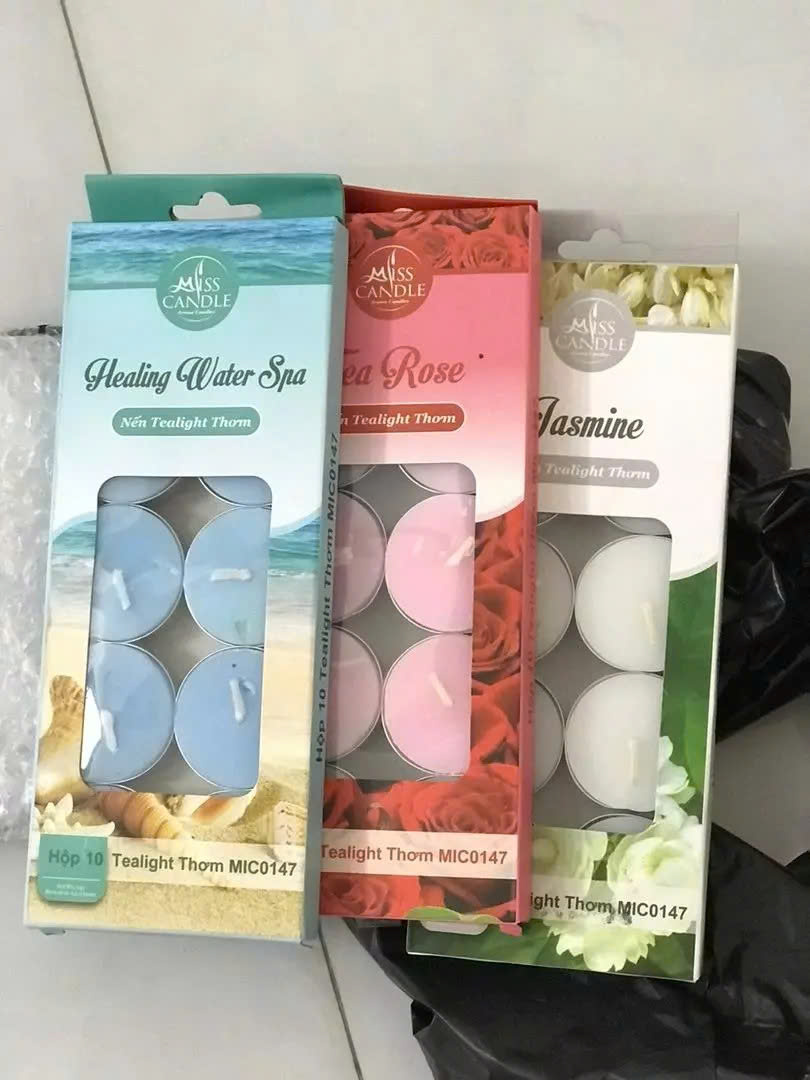 Hộp 10 nến tealight thơm Tím / Lavender (Hương oải hương) Nến Thơm Thư Giãn
