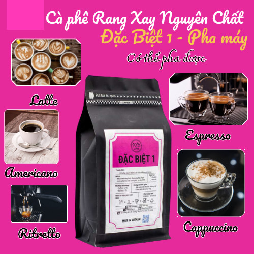 Cà Phê Rang Xay Nguyên Chất - 90S Coffee Vietnam | Đặc Biệt 01 | Công Thức Phối: Moka Cầu Đất + Robusta Honey | 100% Cà Phê Sạch | Cafe Pha Máy - Đắng Vừa - Hậu Ngọt