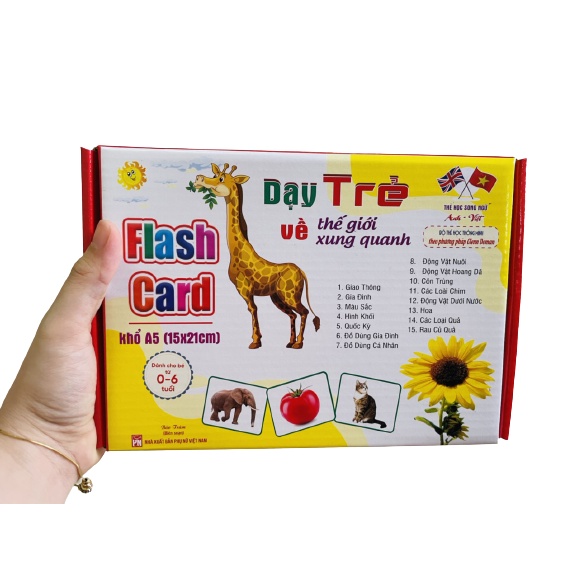 Đồ chơi thẻ học thông minh cho bé loại lớn 256 thẻ Flashcard Glenn doman