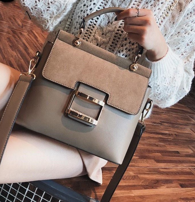 Túi xách nữ phối màu vintage phong cách Hàn Quốc