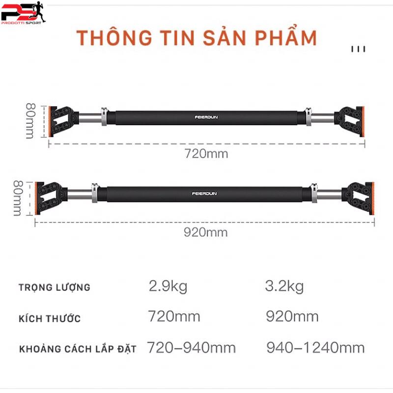 Xà đơn thế hệ mới FED-XM0103, 0104 Chịu lực 200kg – thép không gỉ + tặng kèm thước cân bằng Livo