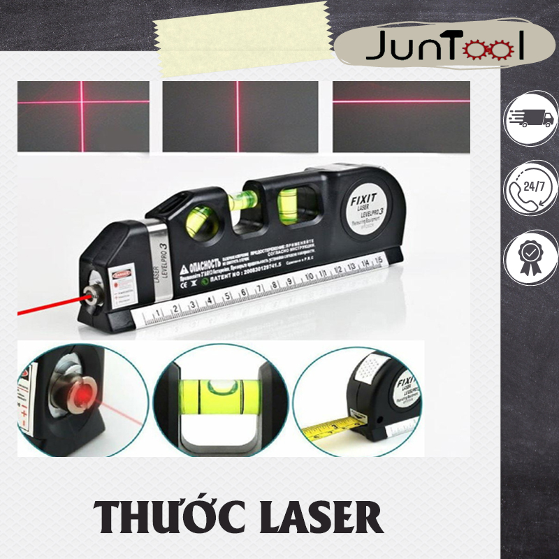 Thước Đo Đa Năng Laser, Máy Đo Khoảng Cách Bằng Laser Cầm Tay PRO 3 Hồng Ngoại 4in1 Độ Chính Xác Cao Cân Bằng Laser Đo Góc Cân Bằng Ngang, Dọc Dành Cho Xây Dựng Chuyên Nghiệp