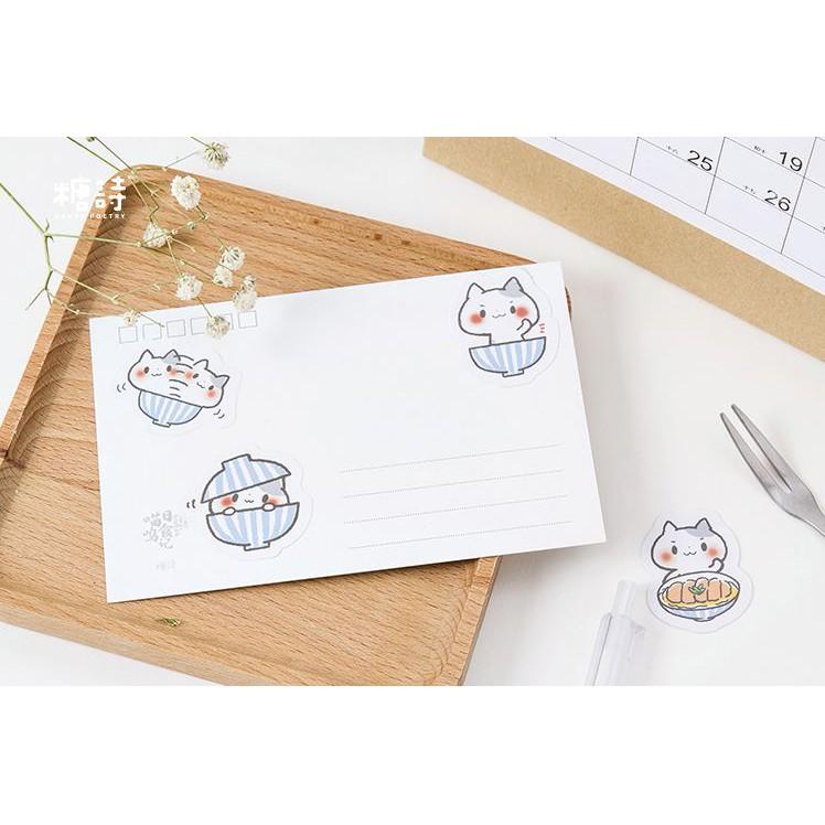 Bộ 45 Sticker Hàn Quốc hình Mèo Tinh Nghịch dán trang trí E07