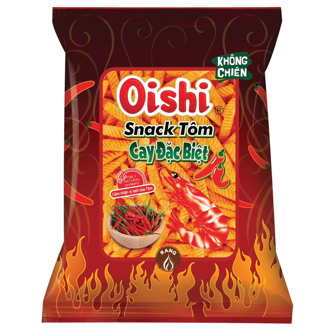 Combo 12 gói Oishi Snack Tôm Cay Đặc Biệt (75g/gói)