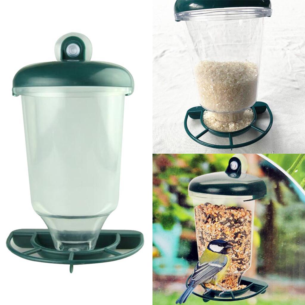 Glass  Feeder Clear  Food Dispenser for  Birds Suction Cup