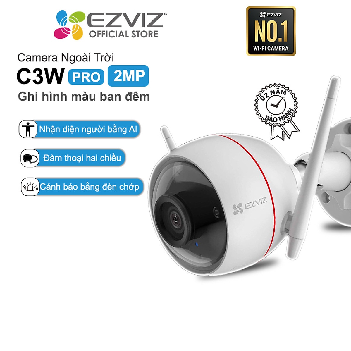 Combo Camera Wi-fi Trong Nhà EZVIZ C3W-PRO 2MP/4MP Kèm Thẻ Nhớ Kioxia 32GB/64GB - Hàng Chính Hãng