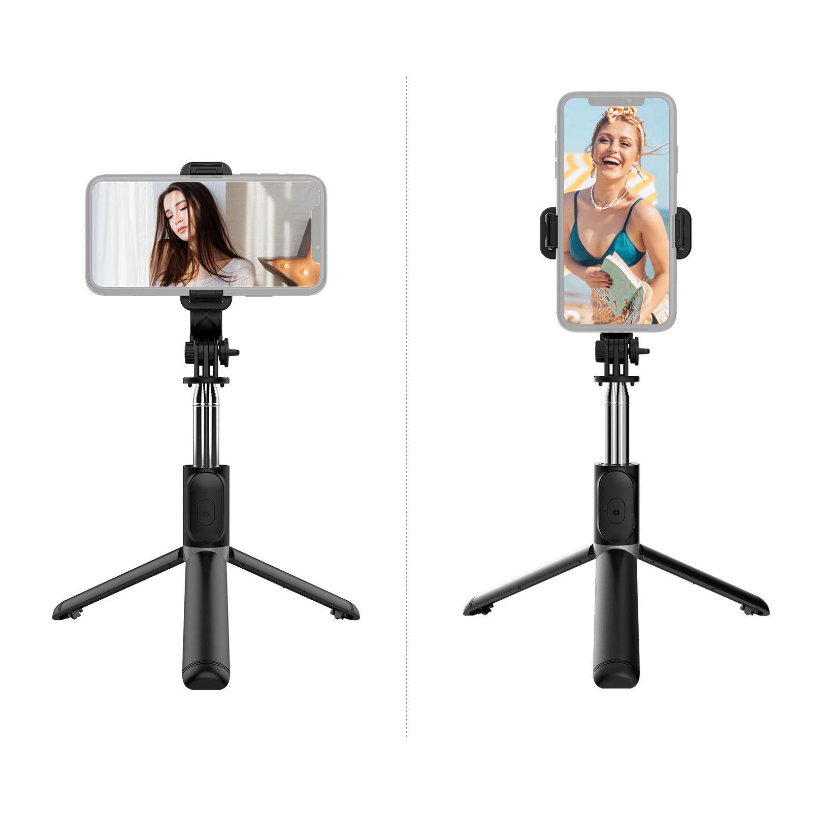 Multifunctional Wireless BT Selfie Stick Portable Extendable Tripod Stand with 103cm Max. Length Remote Control for Vlog