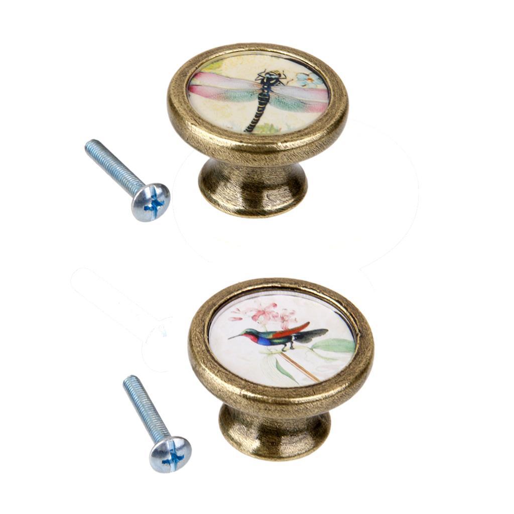 2 Pieces Vintage Metal Cabinet Door Cupboard Drawer Dresser Pull Handle Knob
