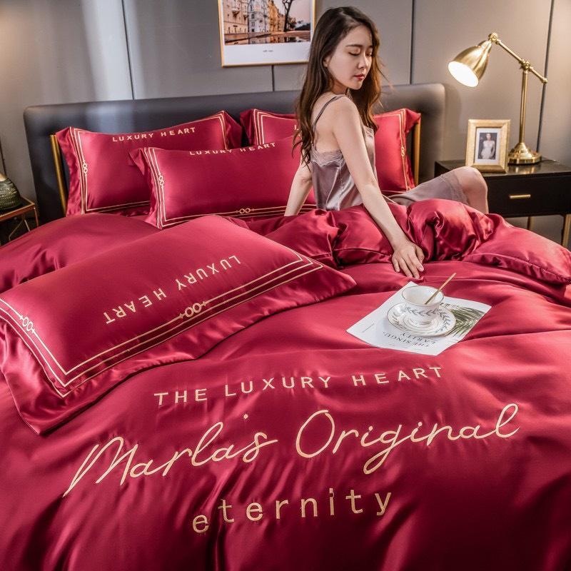 Bộ Chăn Ga Gối Phi Lụa Marlas Original
