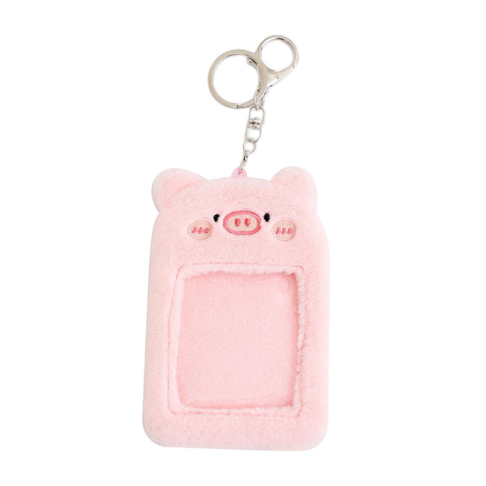 2x cute Plush Keychain Holder Photo Sleeves Photocard Holder