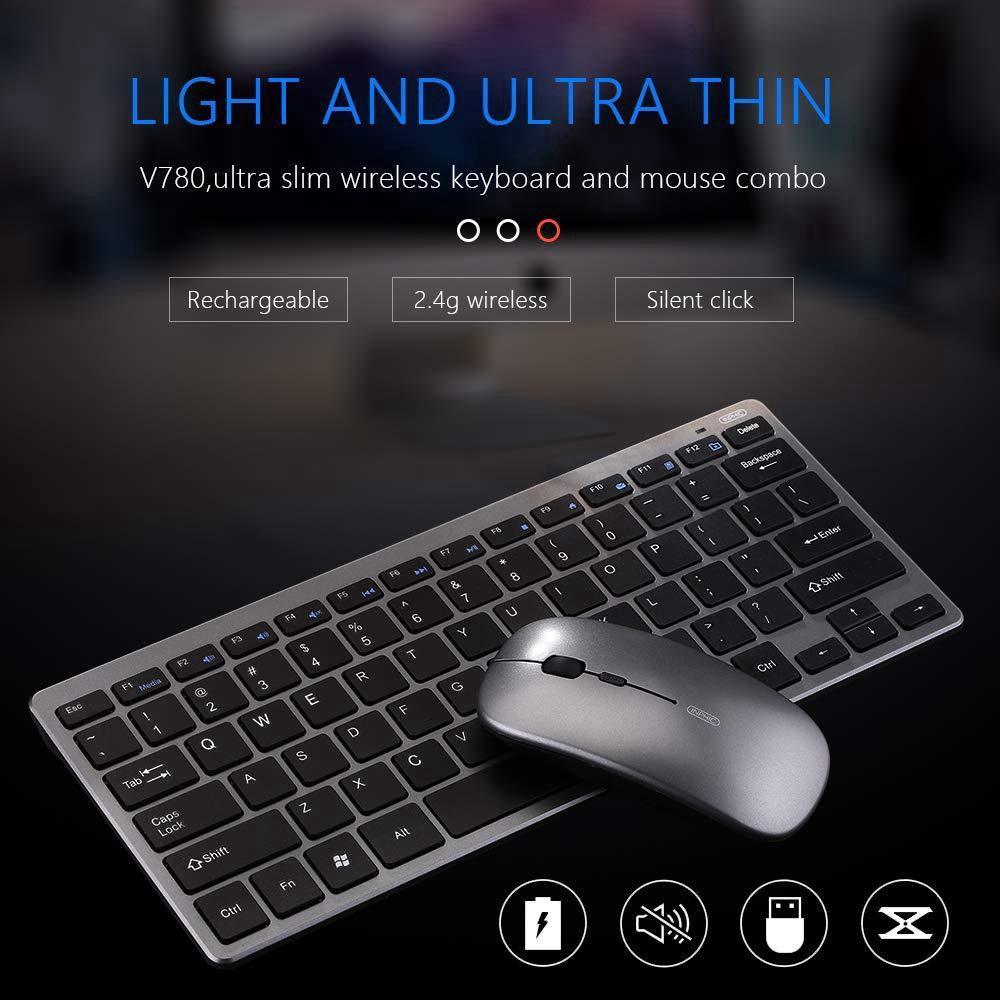 Bộ Bàn Phím Và Chuột Không Dây Sạc Được Inphic V780