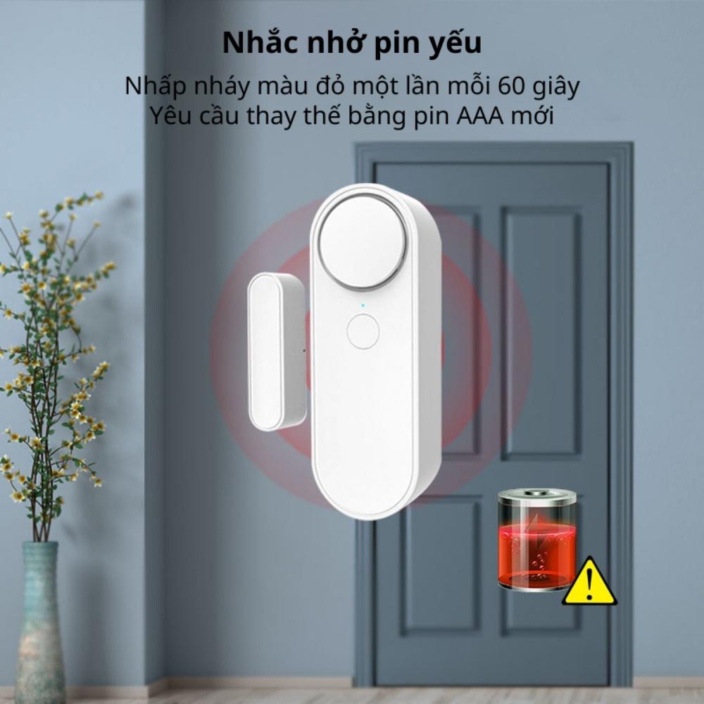 Cảm biến mở cửa wifi có còi chống trộm báo qua điện thoại HM-DS04