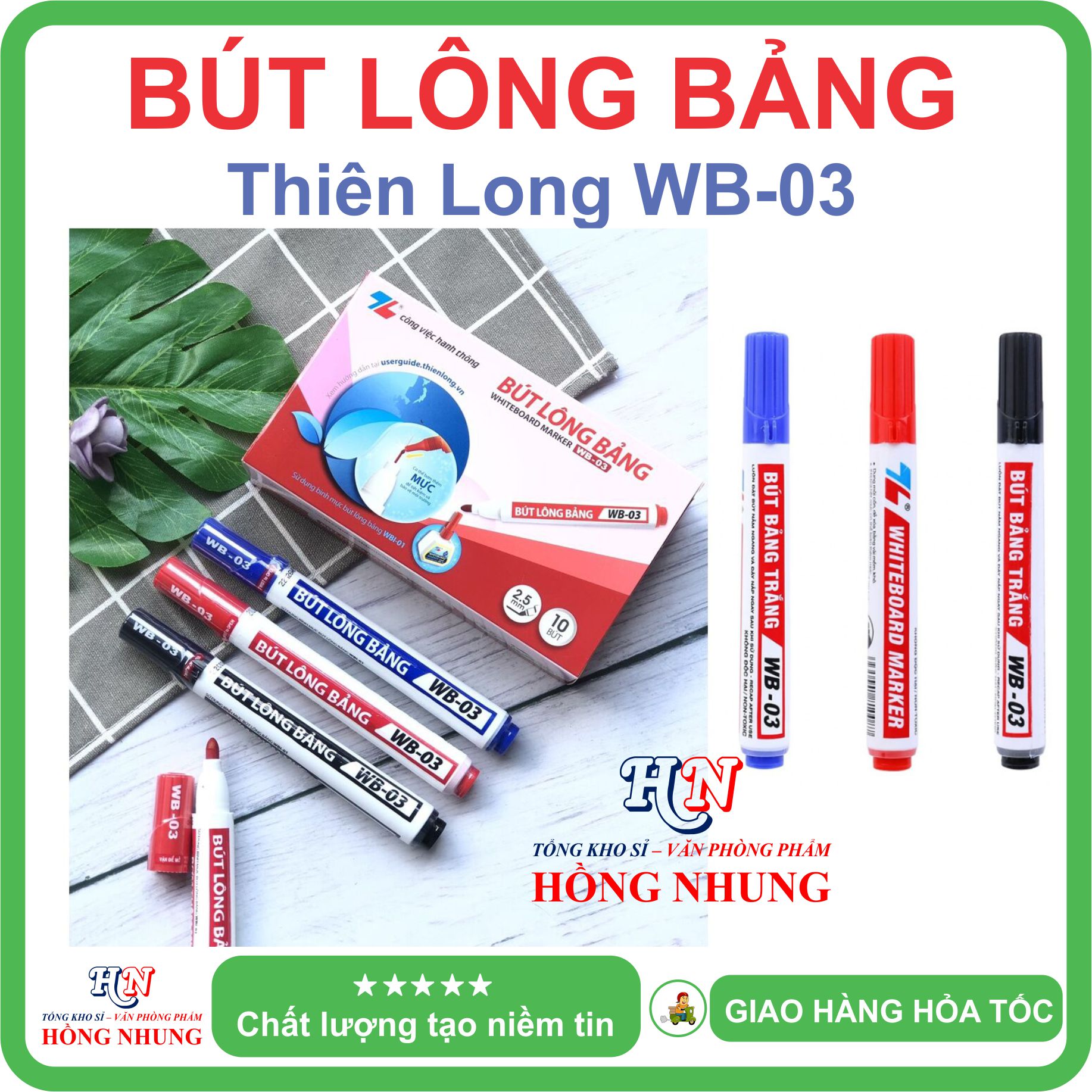 [SALE] Bút Lông Bảng Trắng WB-03, Mực êm đều, dễ lau chùi