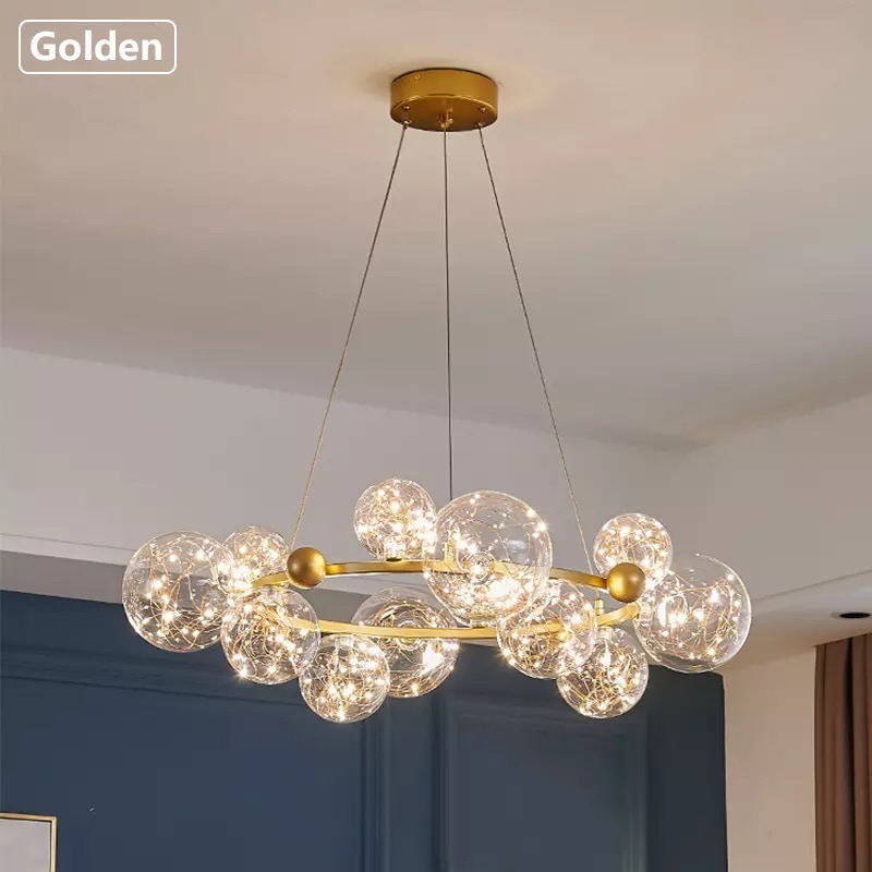 Đèn chùm thủy tinh hiện đại decor nhà hàng, khách sạn THCN-249