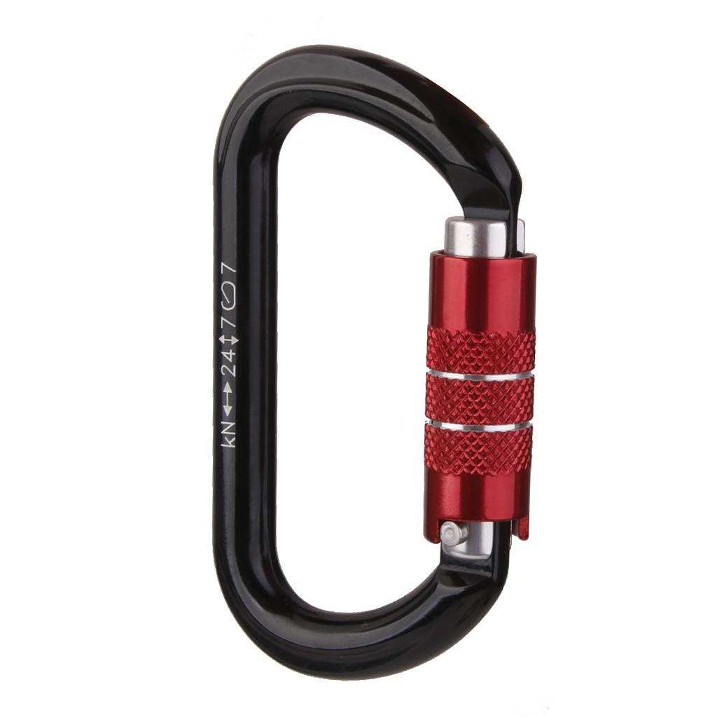 24KN Mountaineering Climbing O Shape Self-locking Aluminum Carabiner