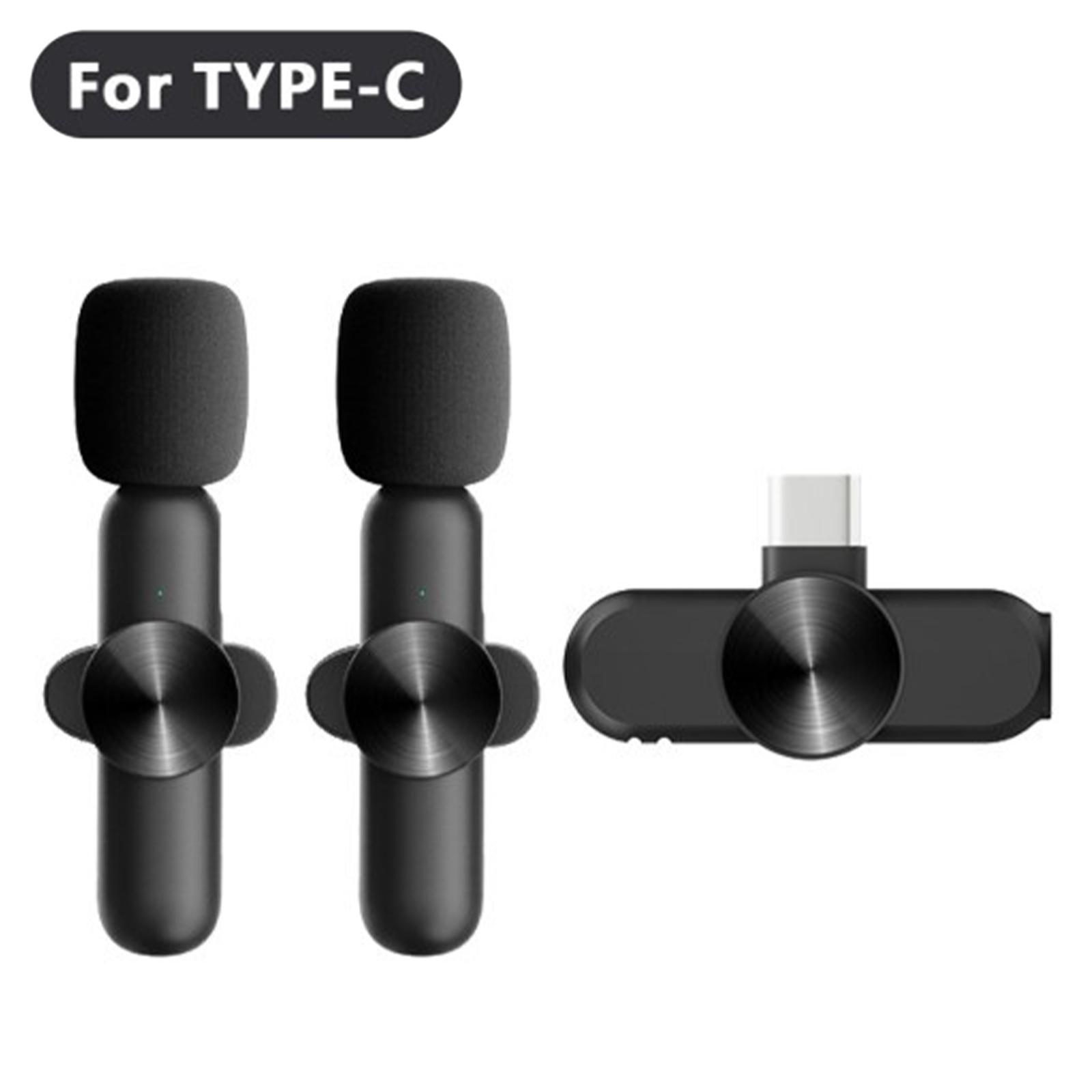 Wireless Lapel Mic Type-C Auto Connect for Live Stream Audio Video Recording