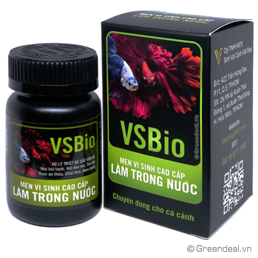 Men Vi Sinh VS Bio dạng BỘT 80g - Xử Lý Nước Hồ Cá cảnh