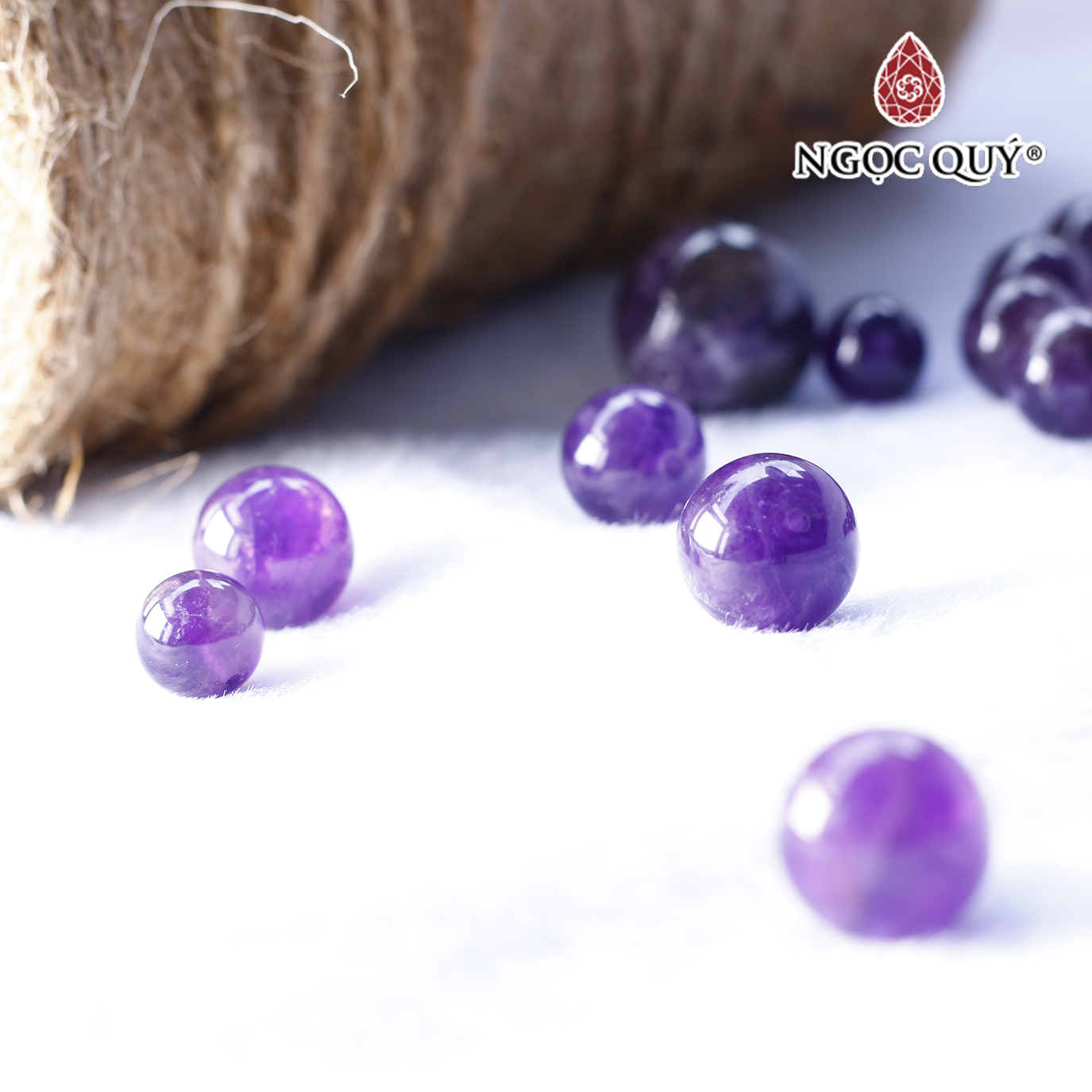 Hạt lẻ đá thạch anh tím mệnh hỏa. thổ - Ngọc Quý Gemstones