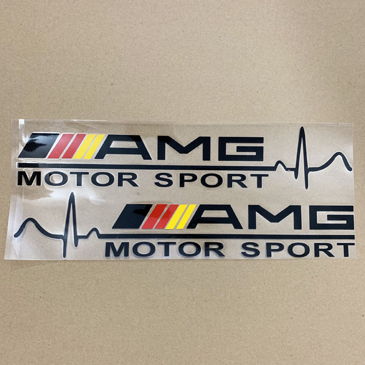 Tem dán cánh xe ô tô Sport AMG MOTOR (Đen)