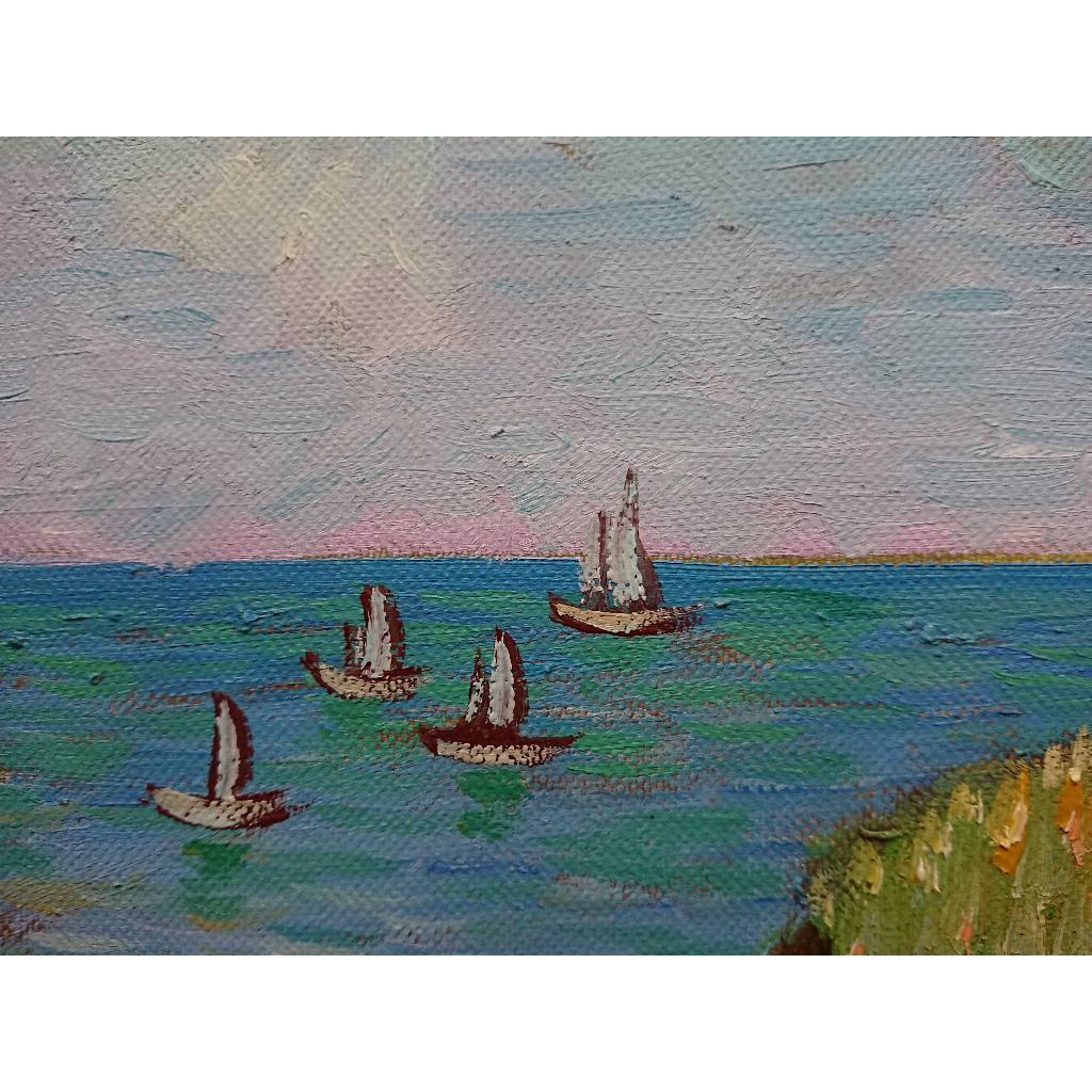 Tranh Sơn Dầu Vẽ Tay 30x40cm - Trên Ngọn Đồi (Monet)