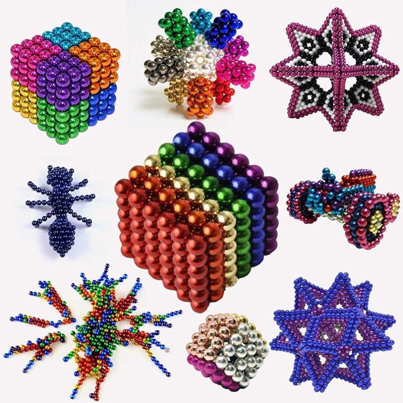 Bộ Xếp Hình Thông Minh BuckyBalls Neon 8 màu 216 viên đường kính 5mm Hộp Nhôm Sang Trọng